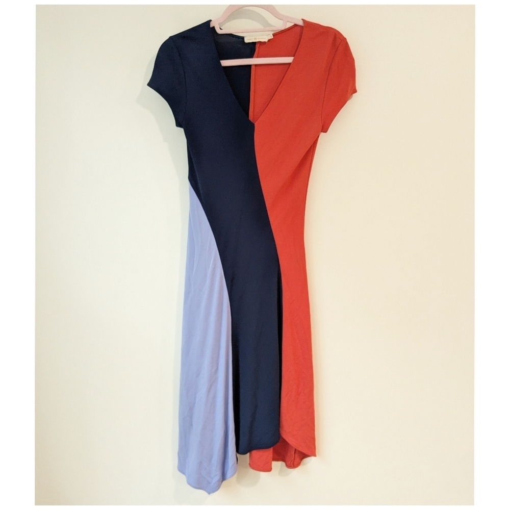 Tory Burch Walden Colorblock Asymmetrical Dress - Picture 2 of 7